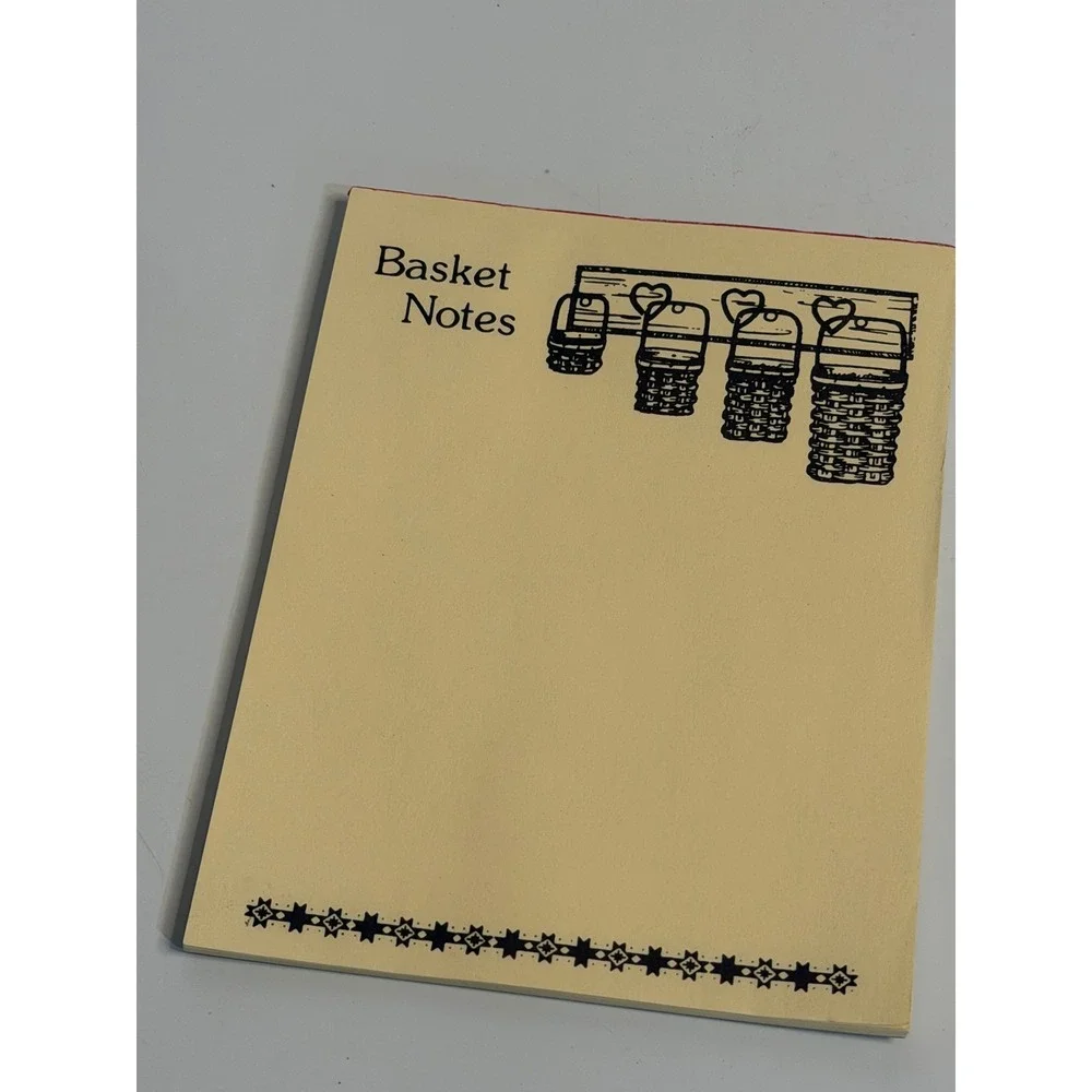 VTG Longaberger Notepad Basket Notes Cream Stationery Collectible Office Decor